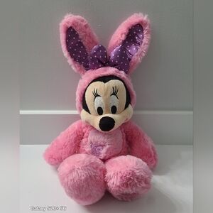 Disney Store Minnie Mouse Pink Dressed As Bunny Rabbit Soft Toy Plush Age 4 & Up